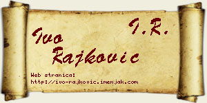 Ivo Rajković vizit kartica